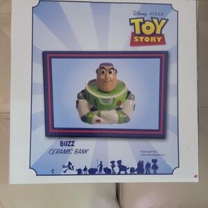Disney Toy Story Buzz Lightyear Ceramic Bank - White, Green, Purple